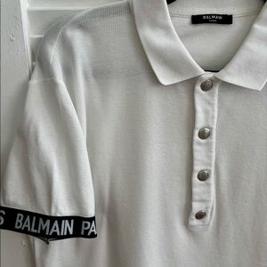 Balmain Paris White Logo Polo